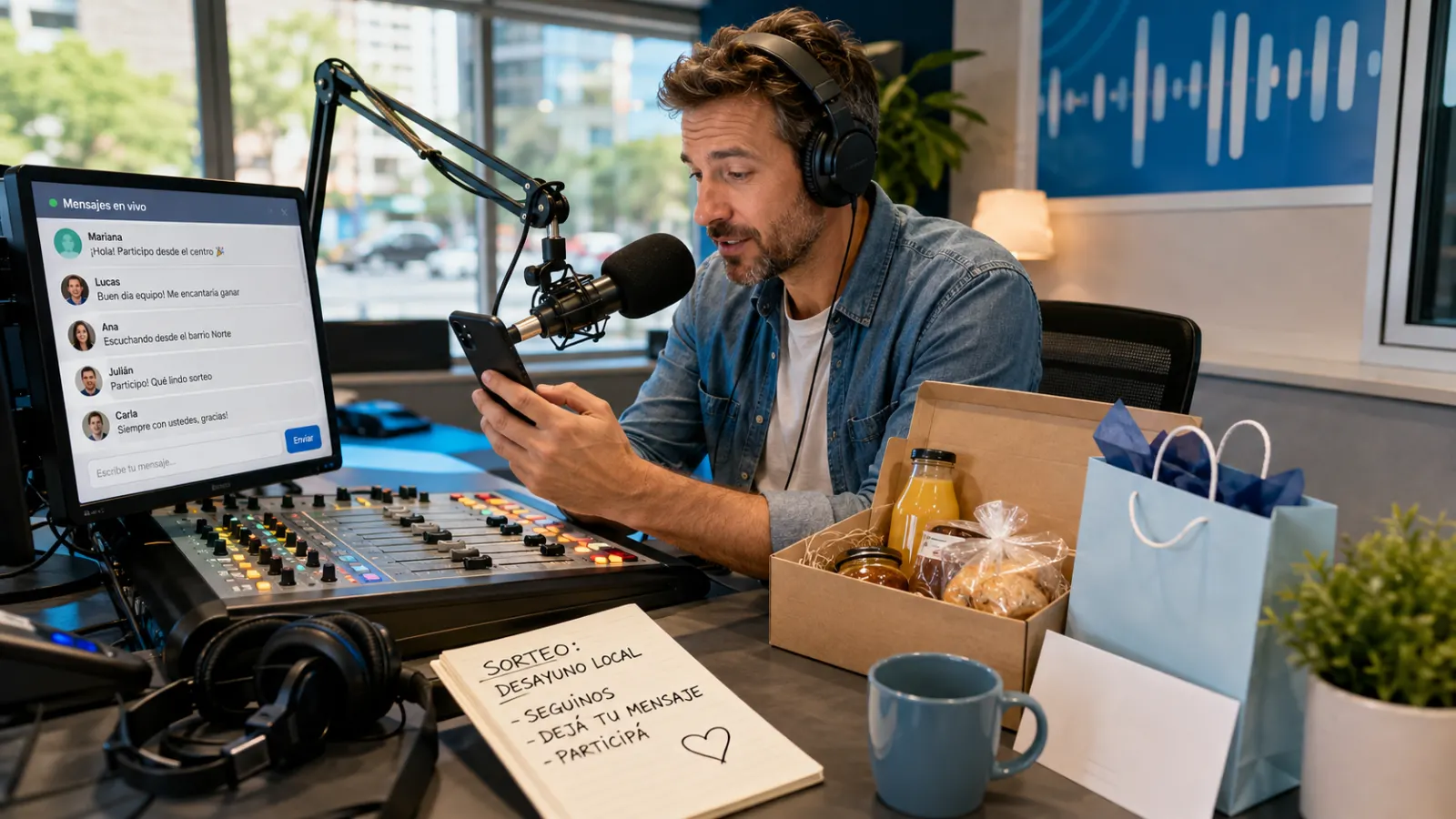Concurso de radio con participación de oyentes por WhatsApp o app